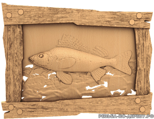 Резное панно Рыбы #4  из дерева